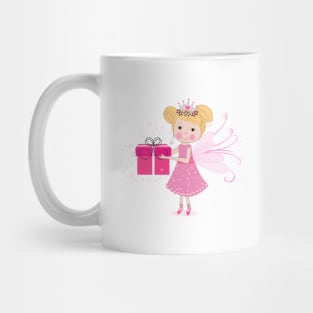 Cute fairy tale holding gift box valentine day Mug